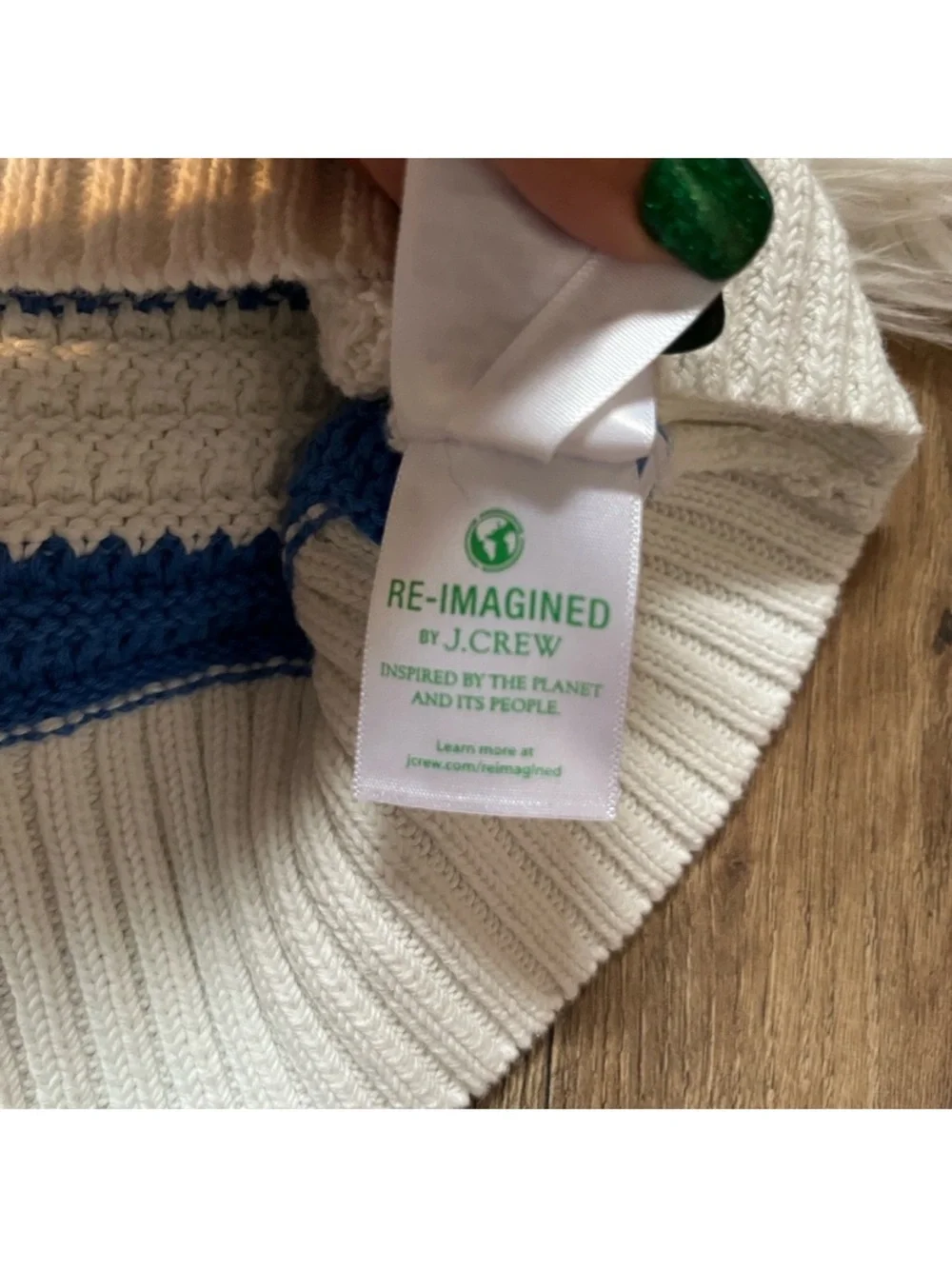 J.Crew Textured crewneck pullover sweater in stripe extra thick and chunky - Picture 10 of 11